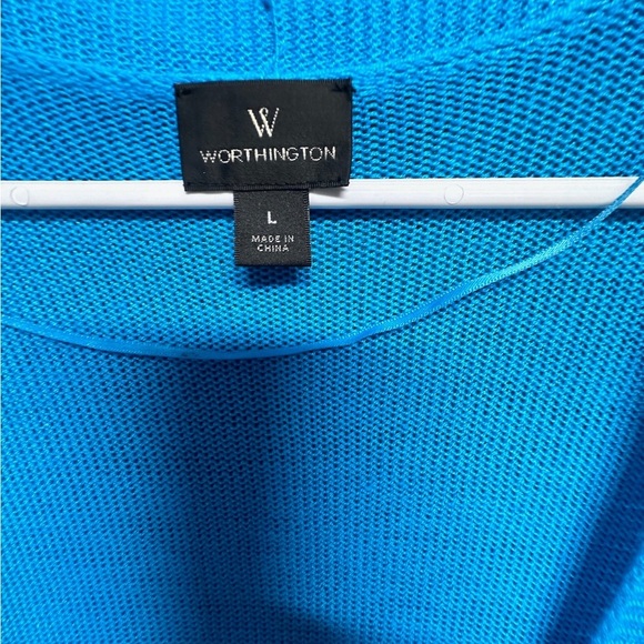 Worthington Blue Knit Cardigan Sweater - Picture 7 of 10